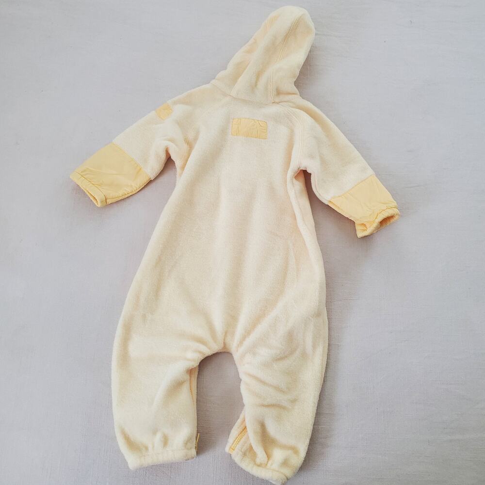 Vintage Yellow Fleece Hooded Bodysuit 9-12 months - Picture 7 of 8